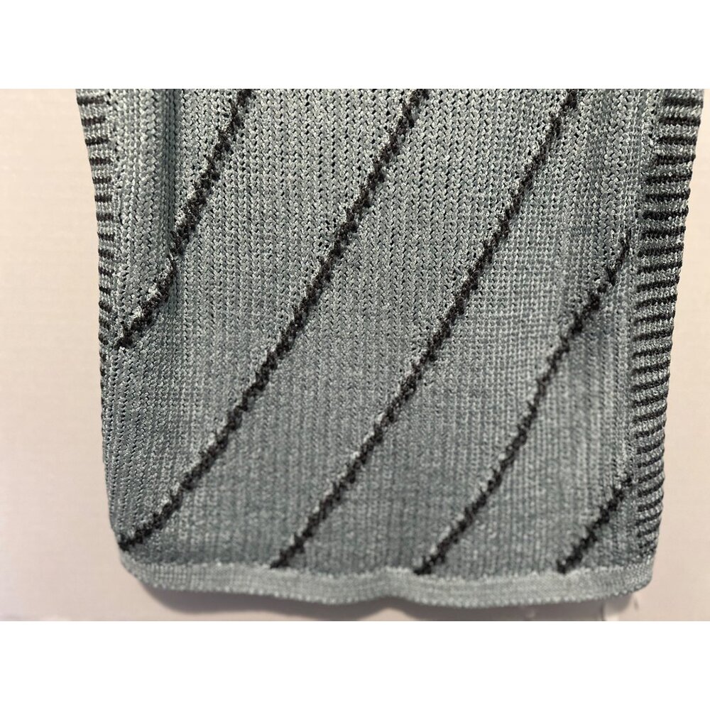 NIC+ZOE Sleeveless Sweater Tank Top PS Petite Small Green Knit Metallic Striped - Picture 8 of 9